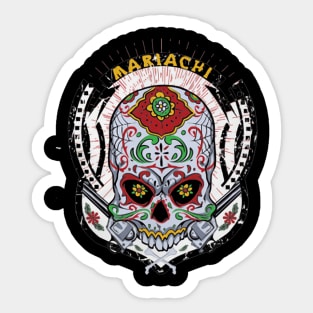 Mariachi Skull Abstract Design Artistic Sticker